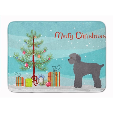 Carolines Treasures Grey Schnoodle Christmas Tree Machine Washable Memory Foam Mat CK3865RUG